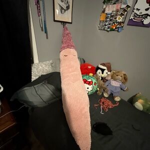 Pink Knitted Worm Plush Toy